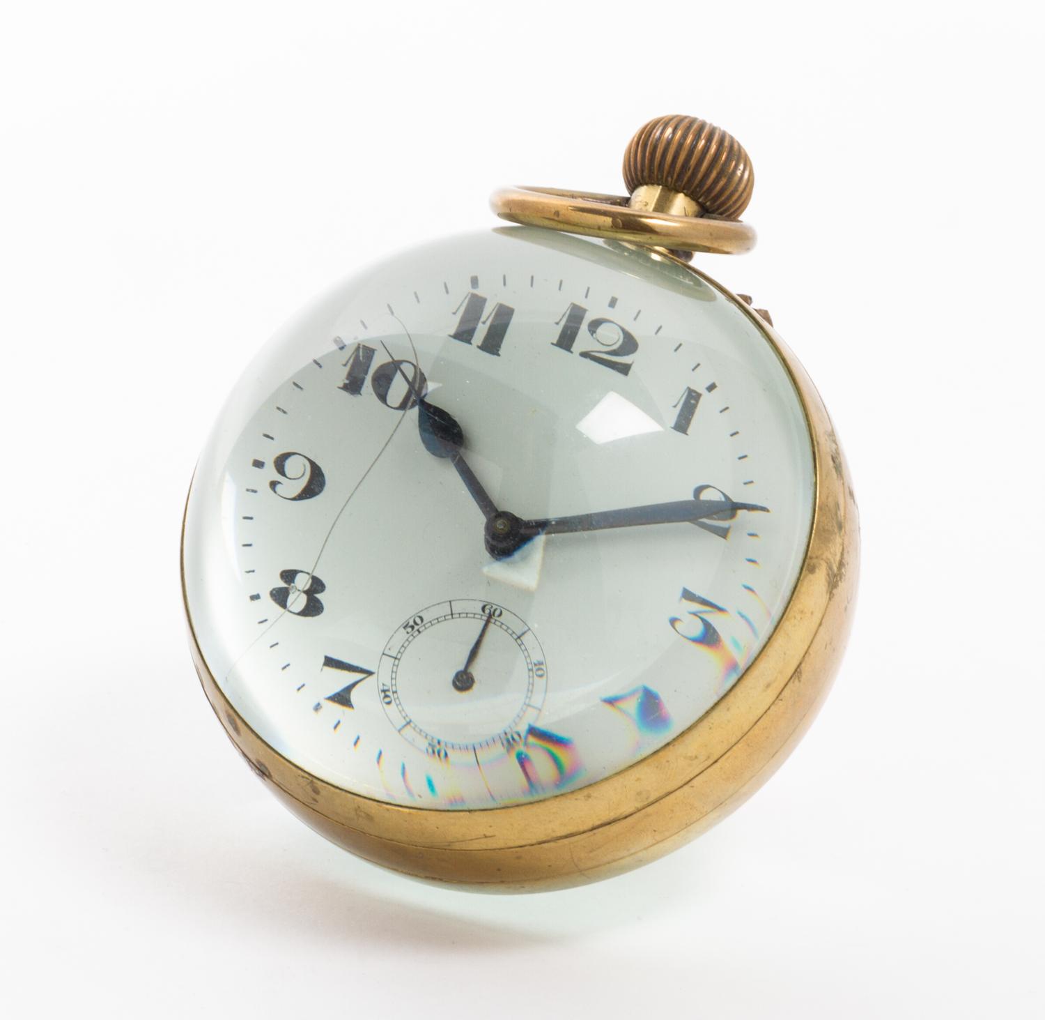 A Paperweight Table Clock Diameter 4 inches. — 19TH CENTURY