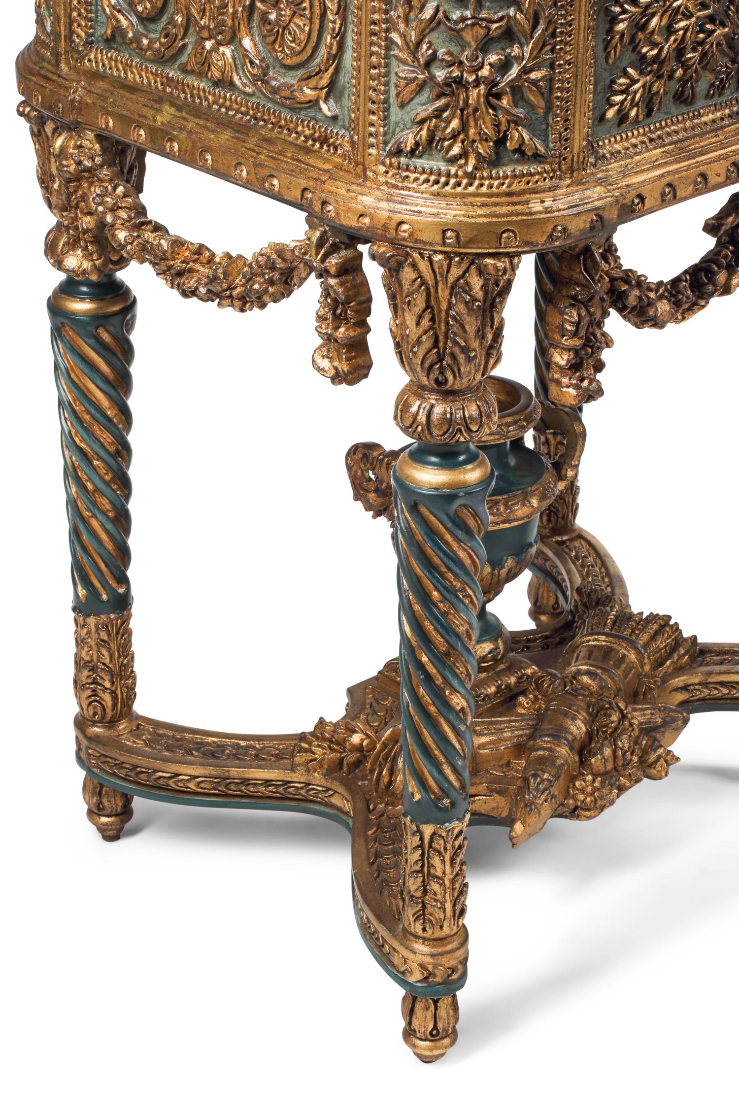 A Pair of Italian Neoclassical Style Painted and Parcel-Gilt Jardinières