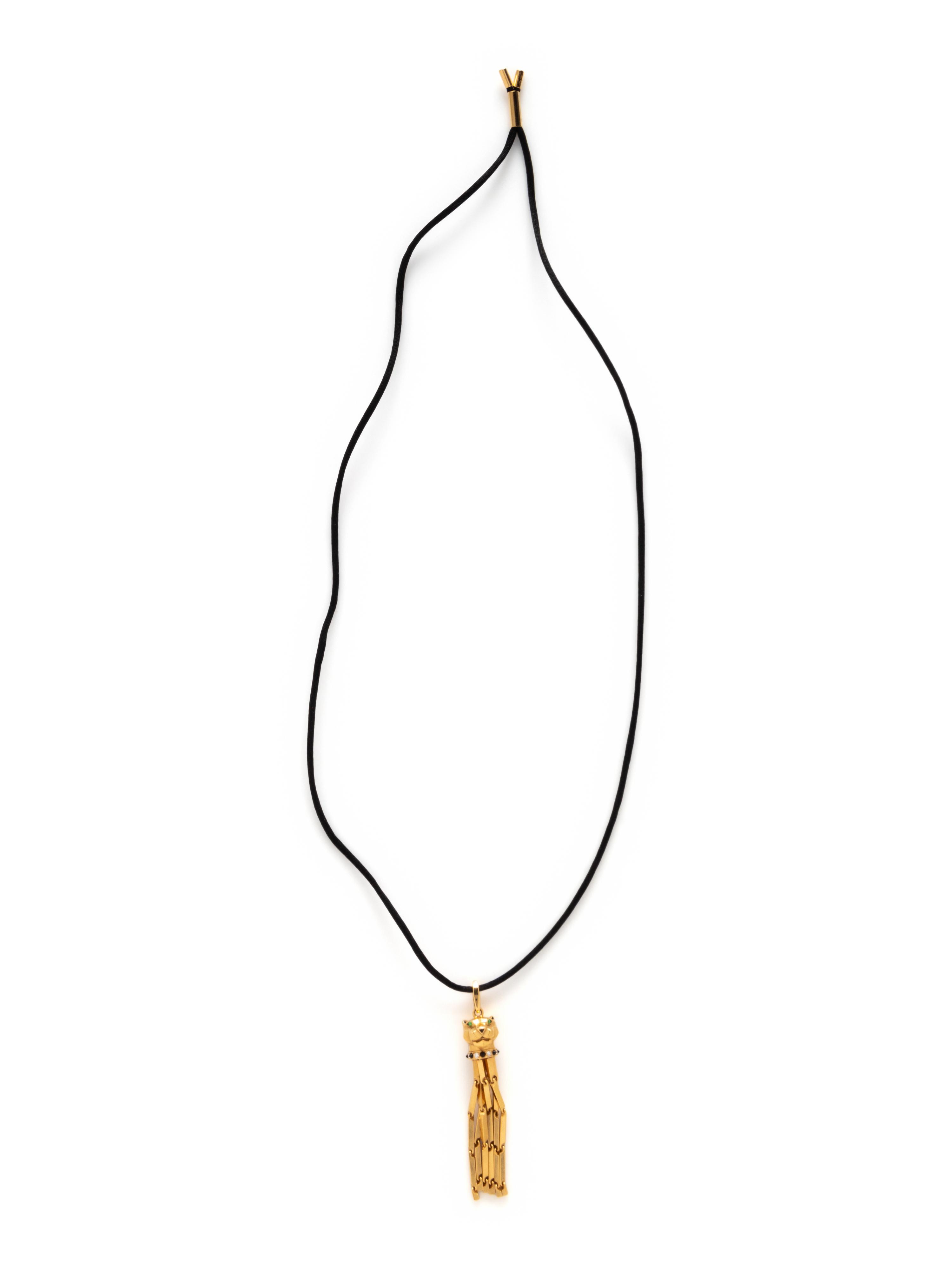 CARTIER, DIAMOND, ONYX, AND TSAVORITE GARNET 'PANTHÈRE DE CARTIER' NECKLACE