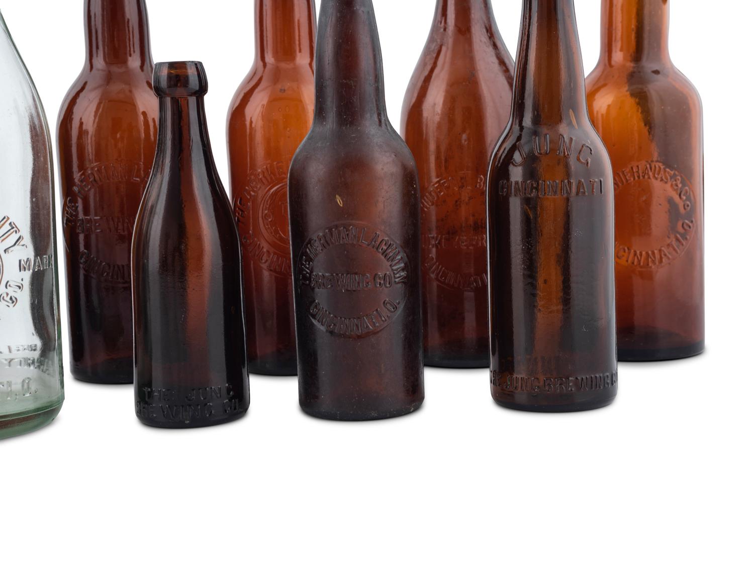 Fifteen Cincinnati Brewery and Mineral Water Bottles