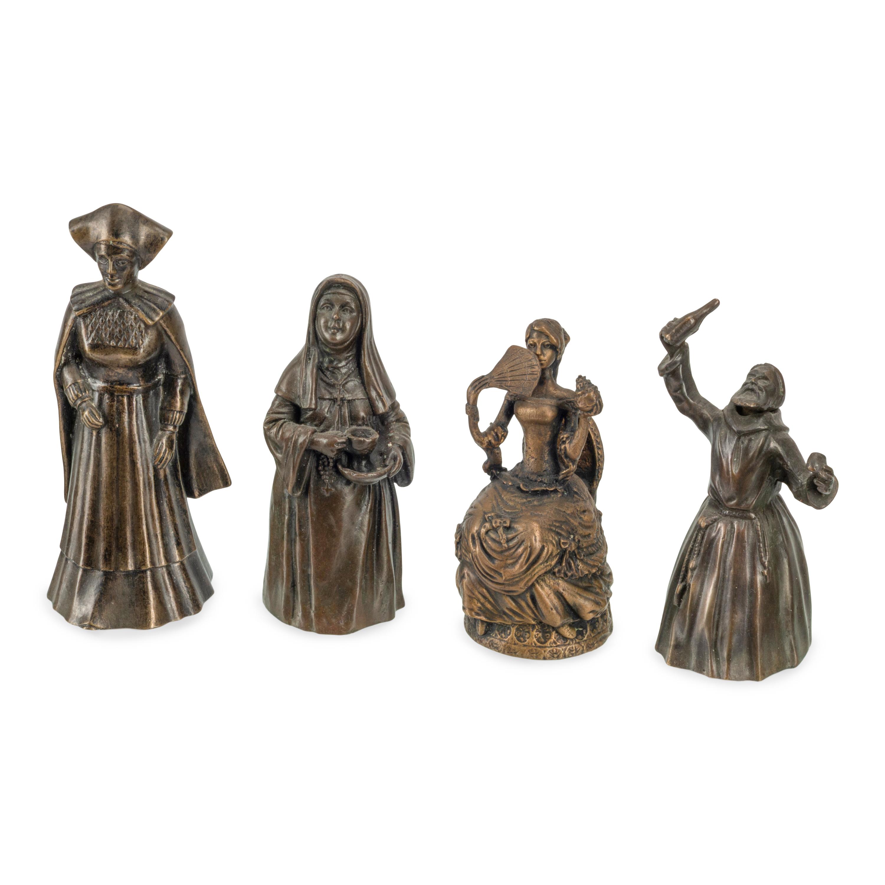 A Collection of Twenty-Four Bronze Figural Table Bells