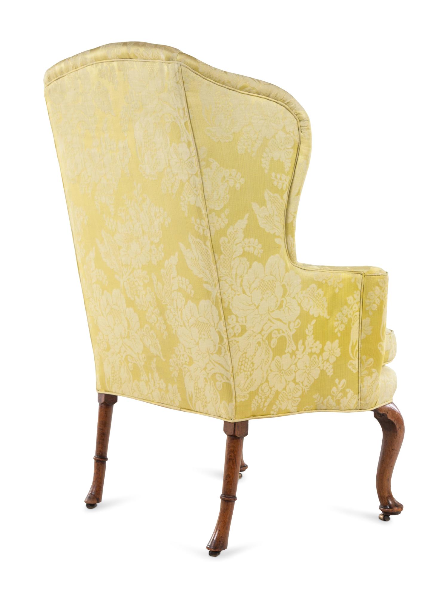 A Queen Anne Walnut Wing Chair
