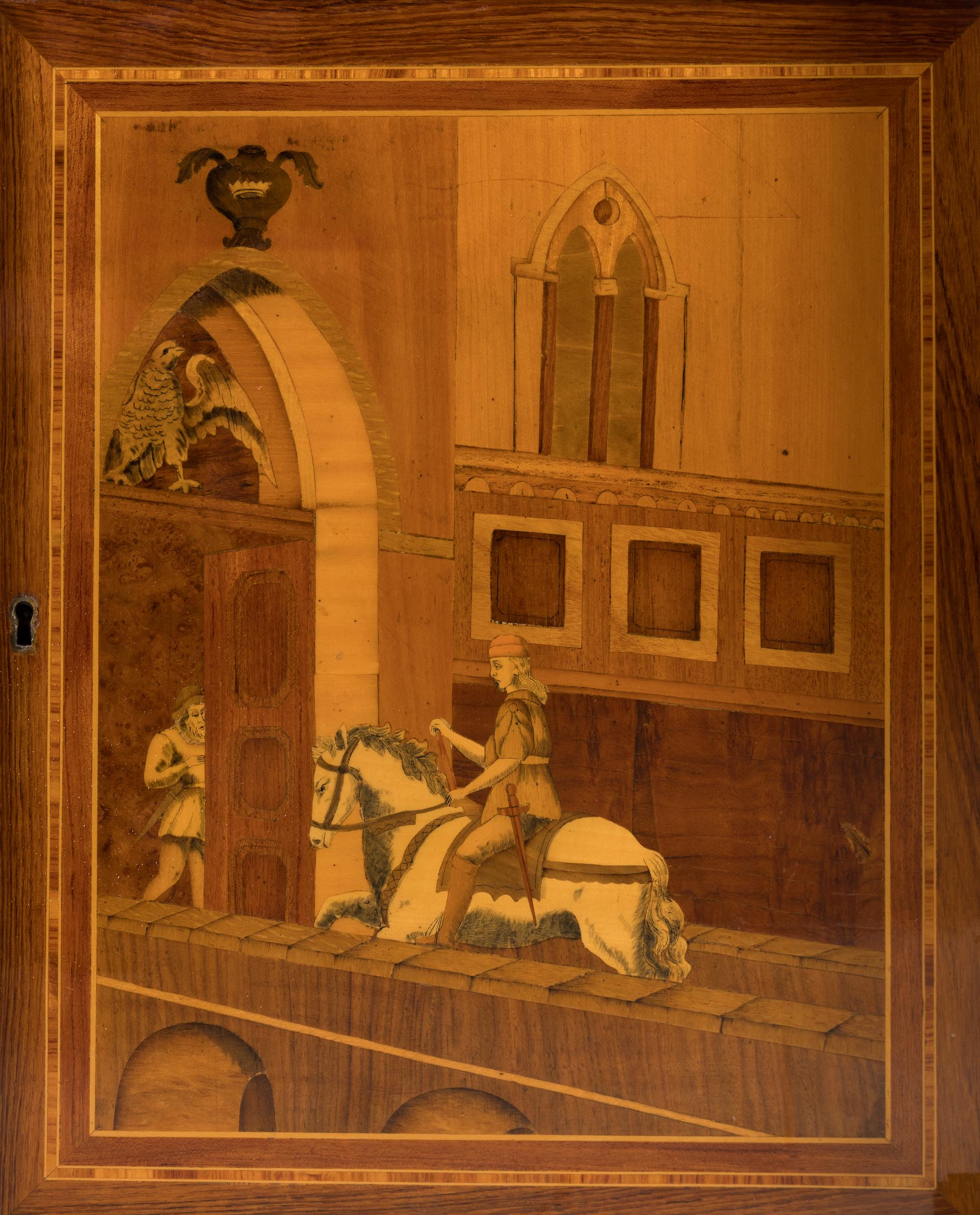 An Italian Marquetry Fall-Front Cabinet