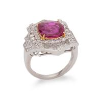 BURMESE RUBY AND DIAMOND RING