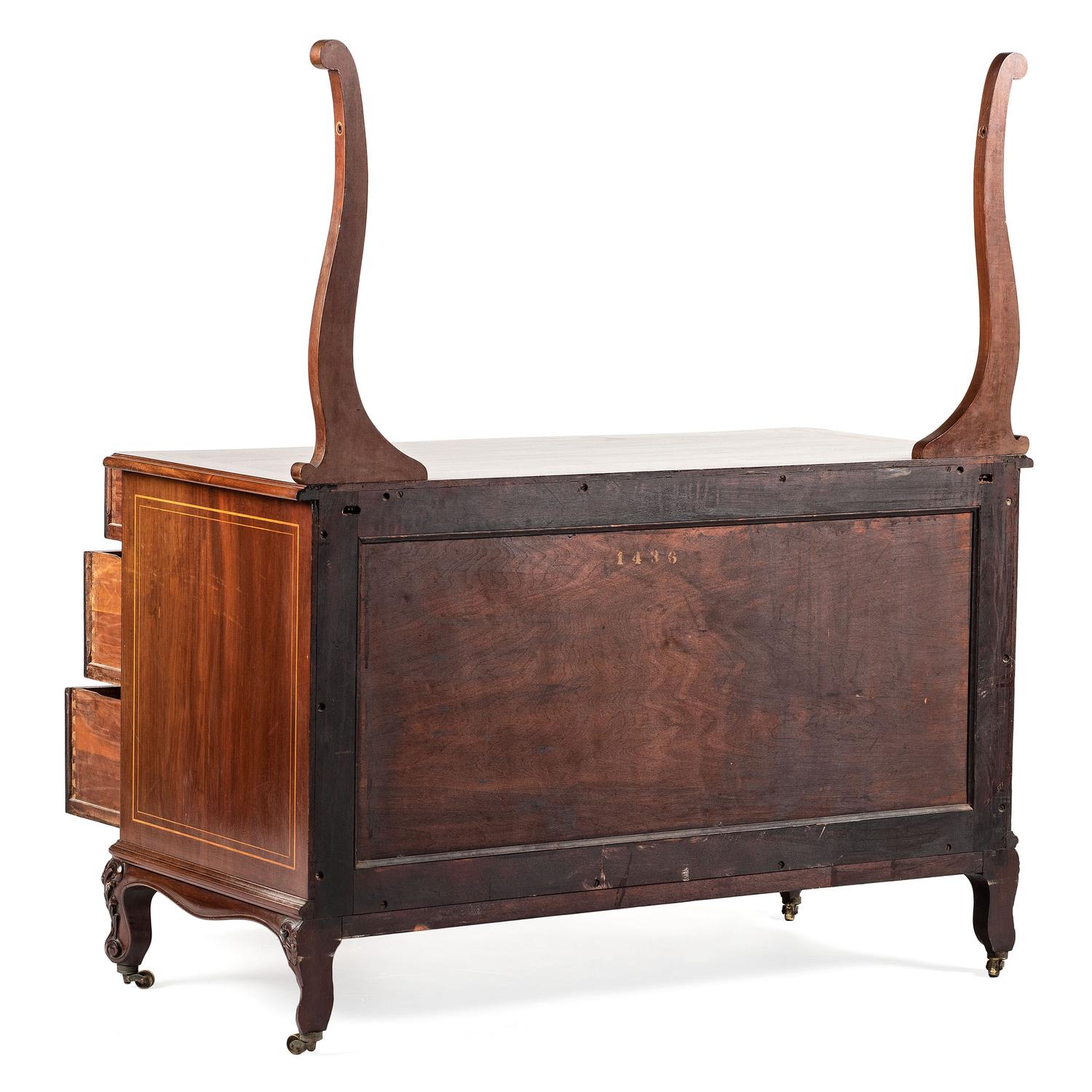 An Aesthetic Movement Mahogany, Inlay and Mother of Pearl Bedroom Set from Katherine Graham's Estate