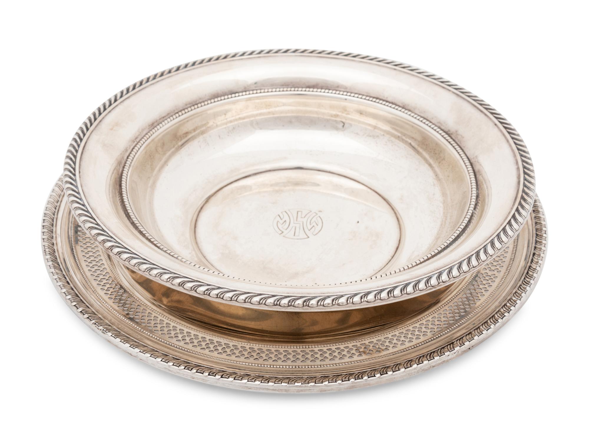 Three Gorham Silver Monogrammed Dishes