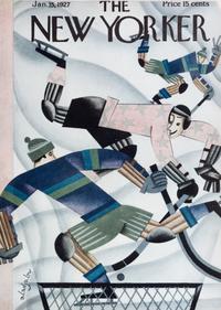 THE NEW YORKER. Five hockey-themed covers of The New Yorker, 1959-2003. Framed.