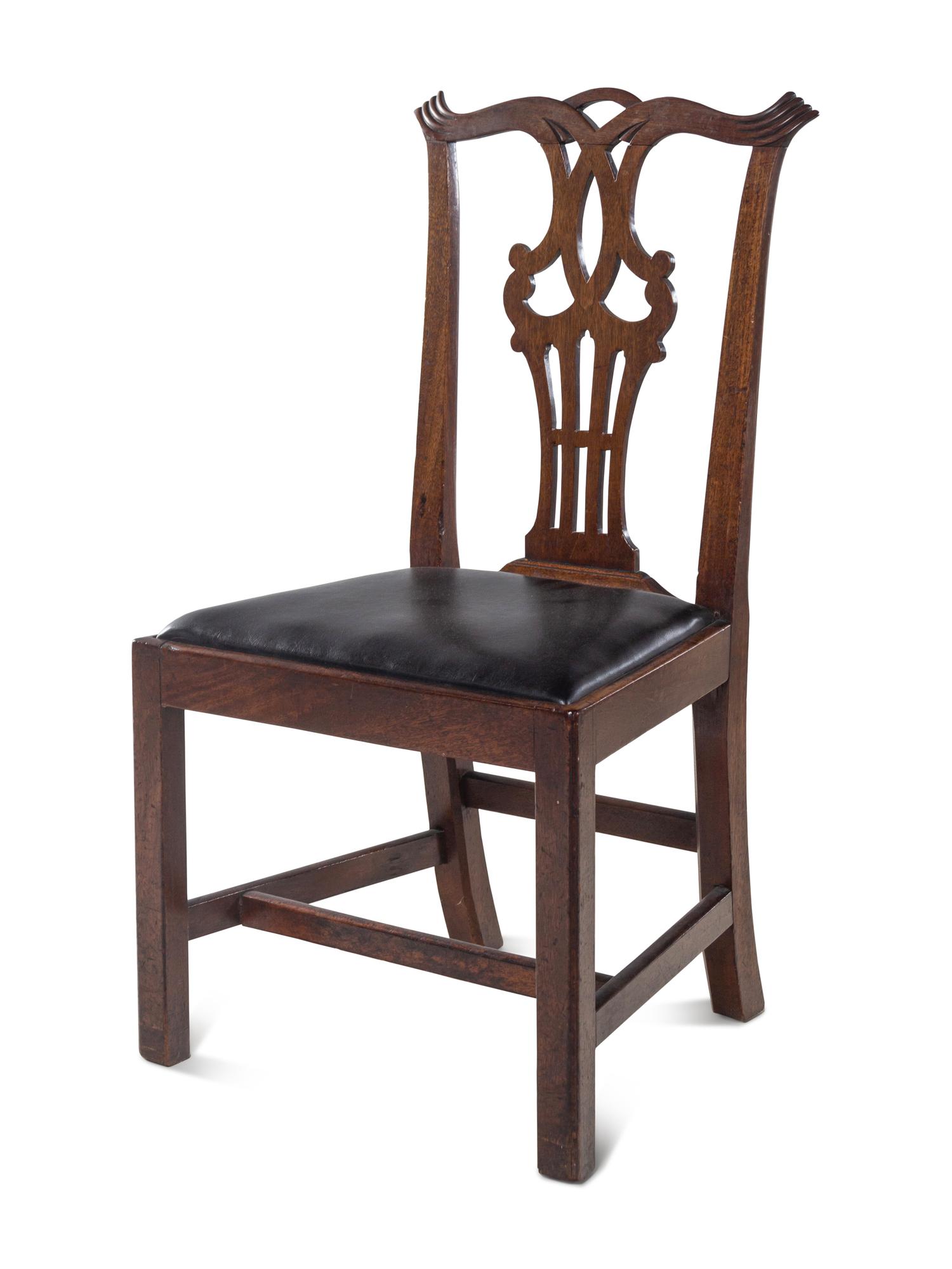 A Set of Five Chippendale Style Mahogany Side Chairs