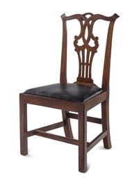A Set of Five Chippendale Style Mahogany Side Chairs