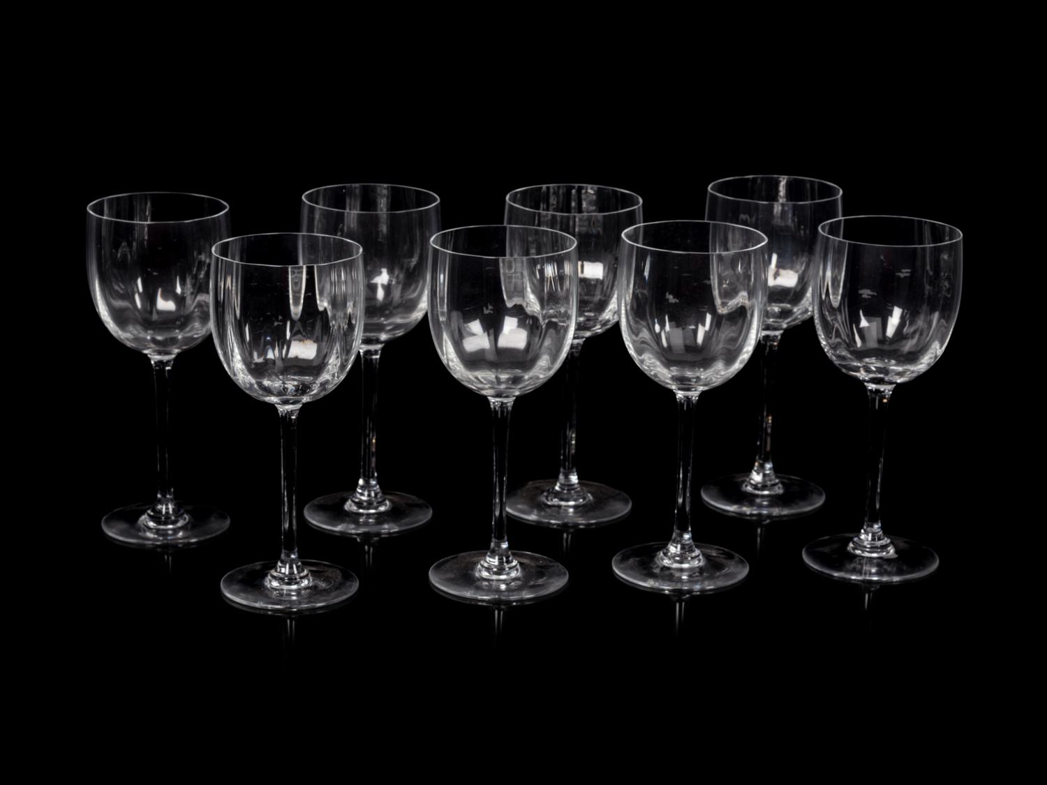 A Set of Eight Baccarat Wine Glasses