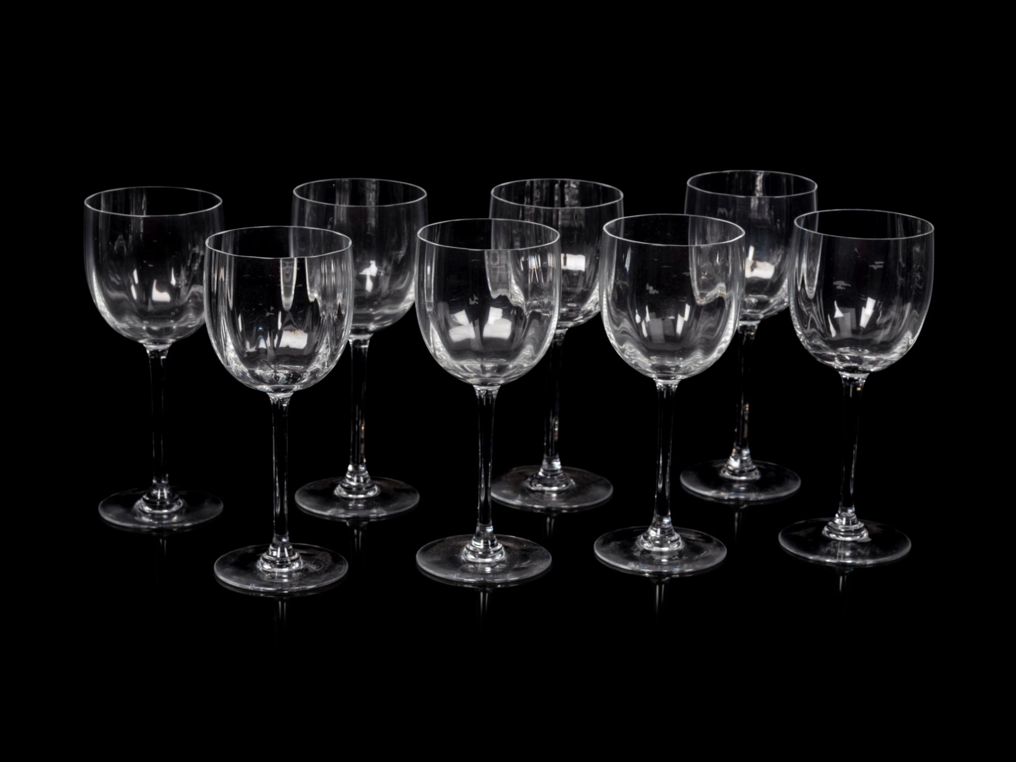 A Set of Eight Baccarat Wine Glasses