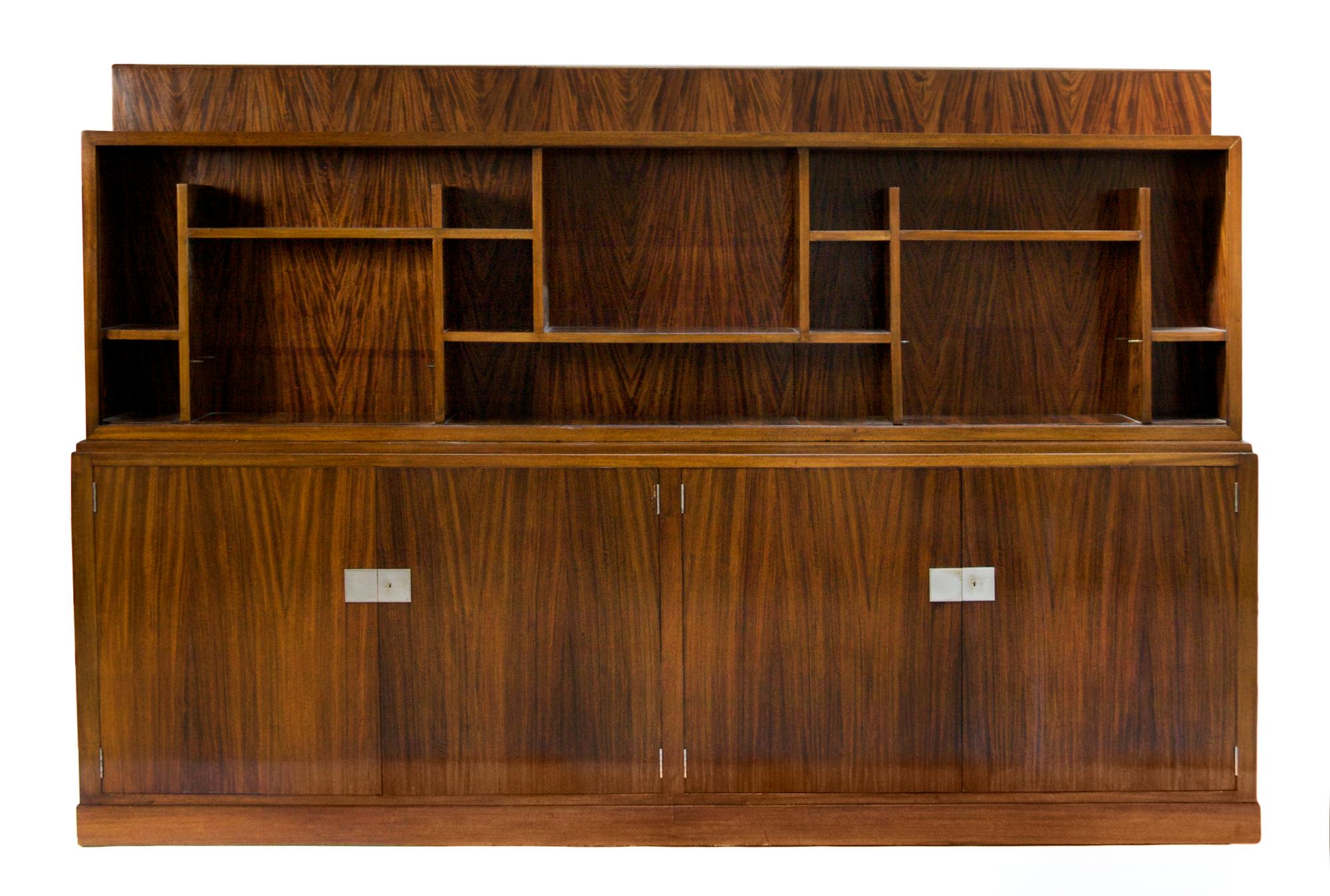 Bedel et Cie, France, 1930s, a bookcase cabinet