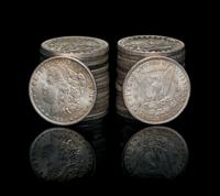 A Group of Thirty-Two United States Morgan Silver Dollar Coins