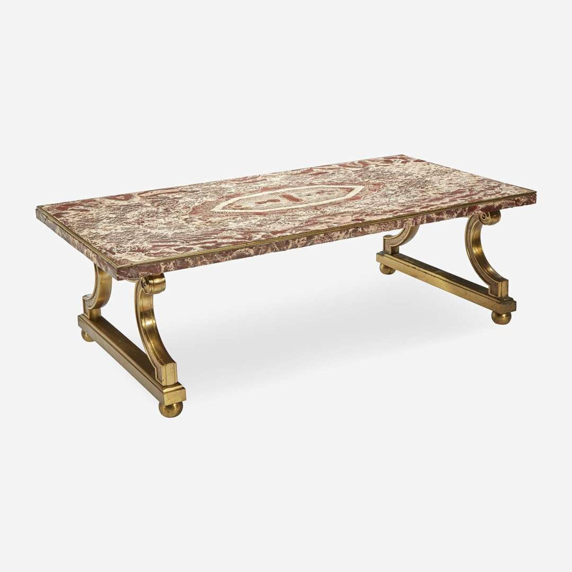 A Bronze and Marble Coffee Table The marble 17th century Italian, the base 20th century