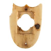 Civil War soldier's folk art shield brooch "made from a Rebel bone" by Private Hudson S. Oakes, Company B, 20th Maine Infantry.