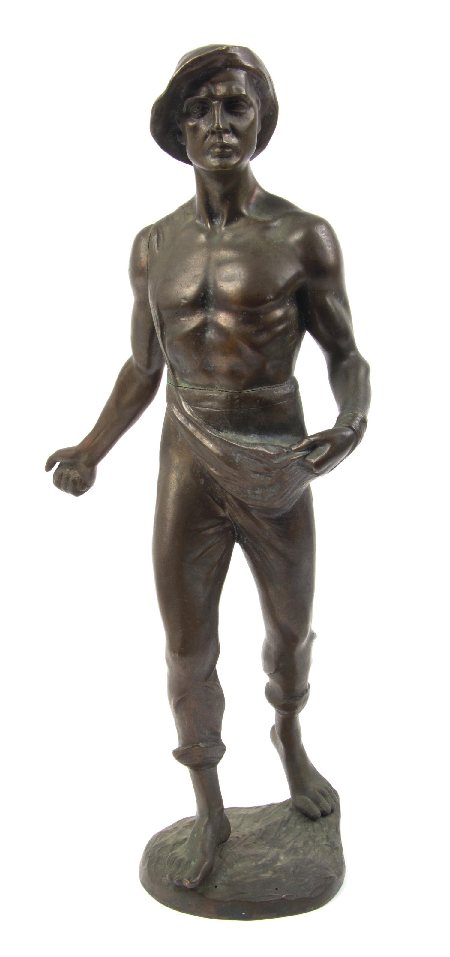 A German Bronze Figure, Height 21 inches.