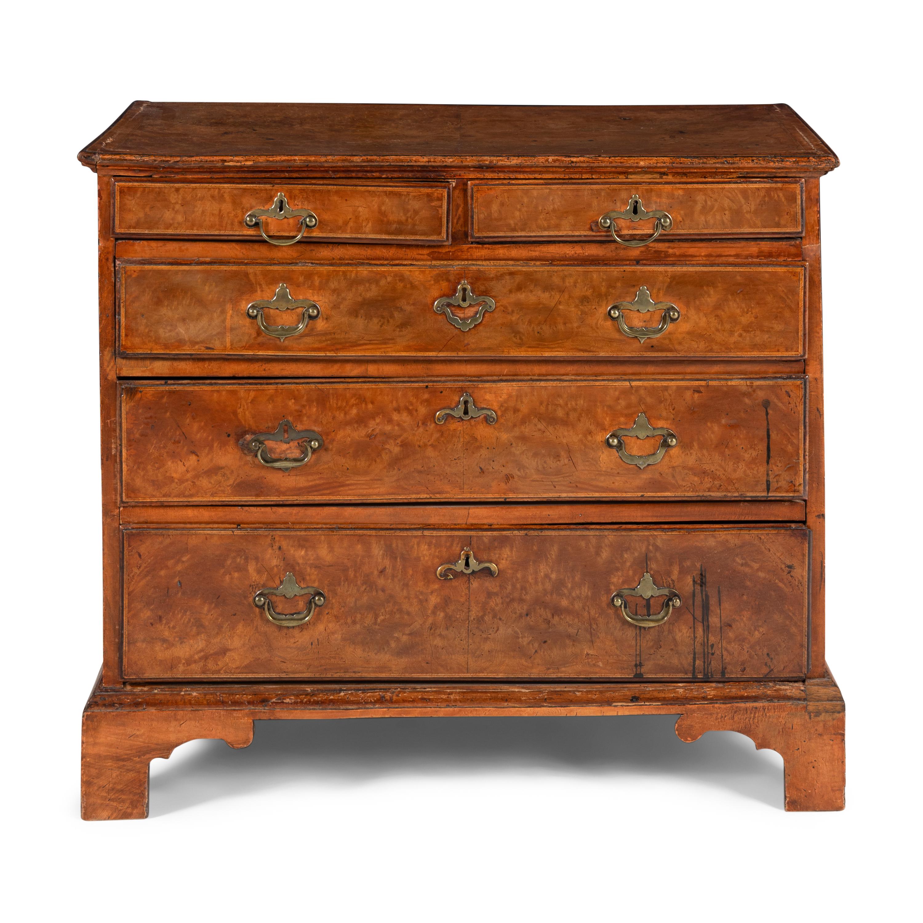 A George II Walnut Chest of Drawers