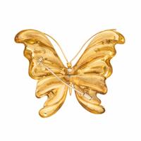 Yellow Gold and Diamond Butterfly Pendant Brooch