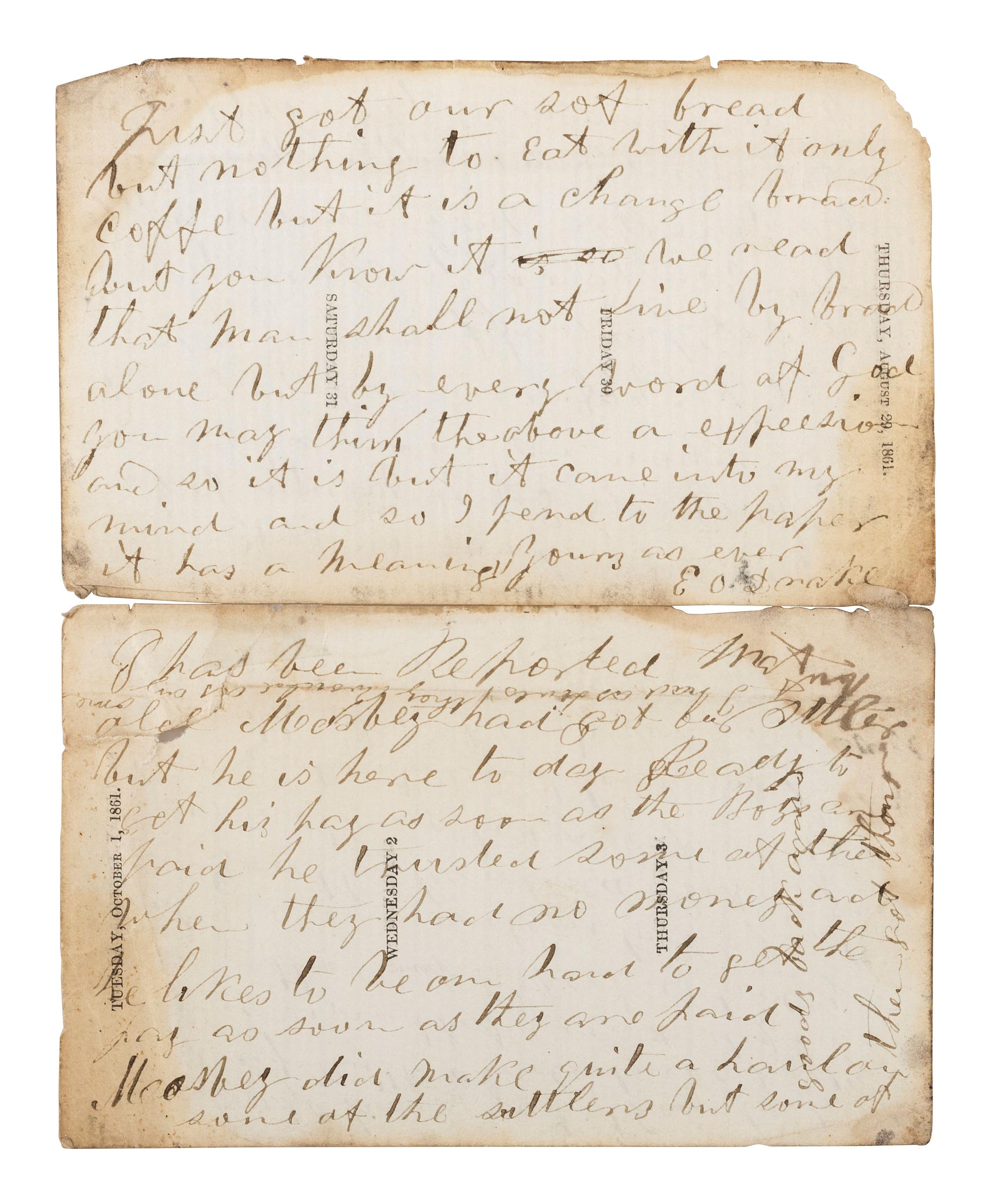 [CIVIL WAR]. Famed 20th Maine archive incl. letters and partial diary featuring Gettysburg content.