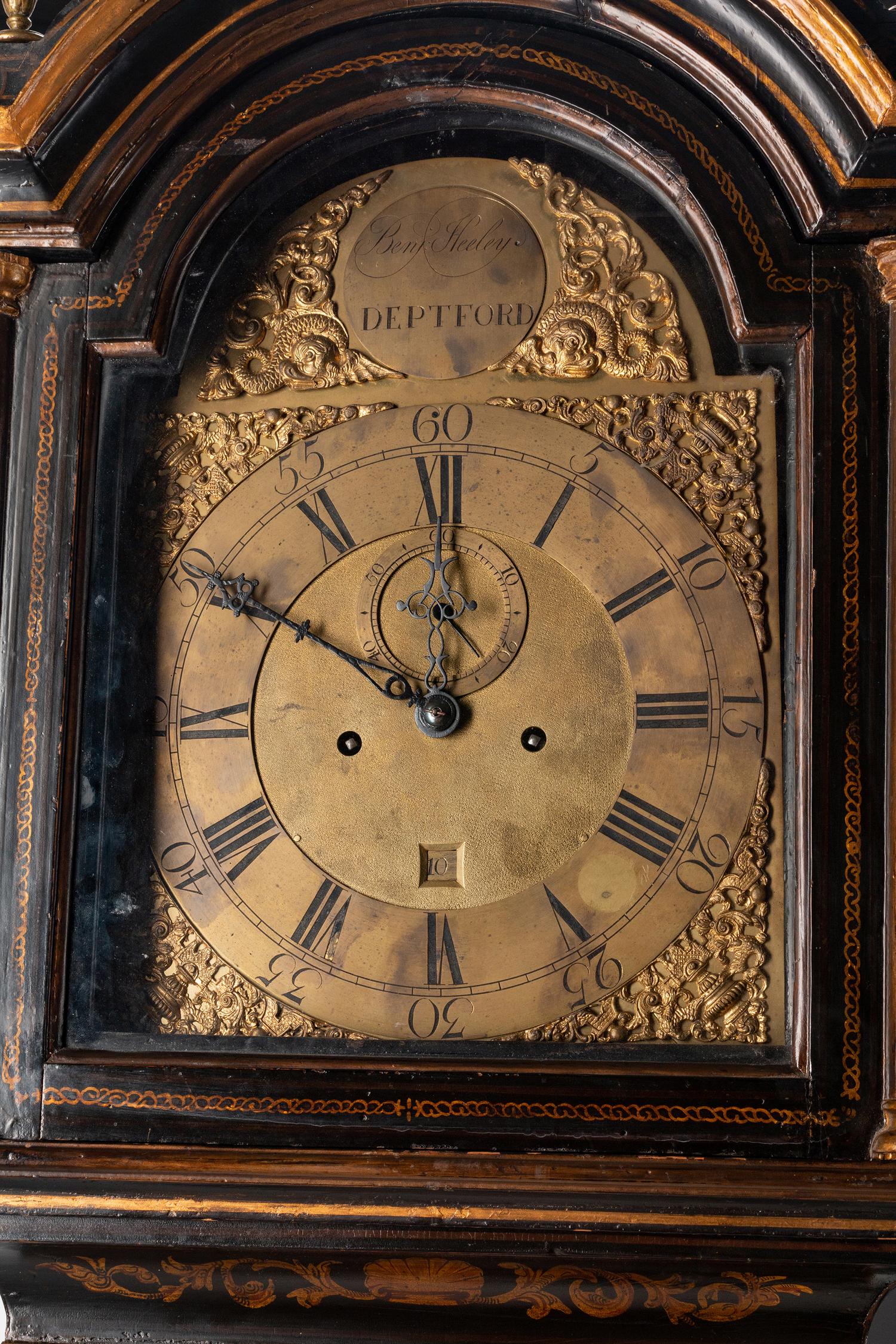 A George III Black-Japanned Longcase Clock — BENJAMIN HEELEY, DEPTFORD, 18TH CENTURY