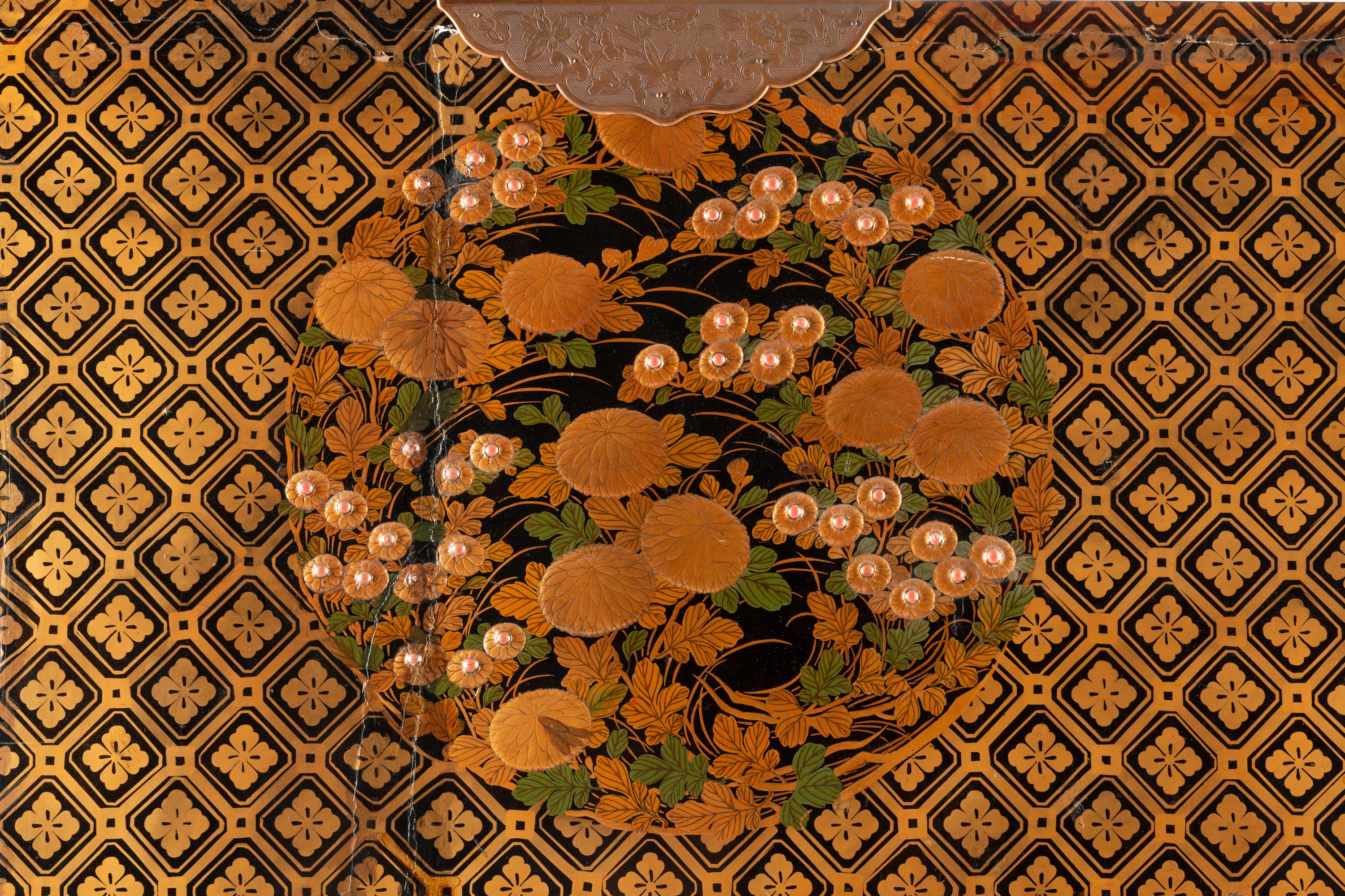 A Japanese Export Lacquer Cabinet on Stand