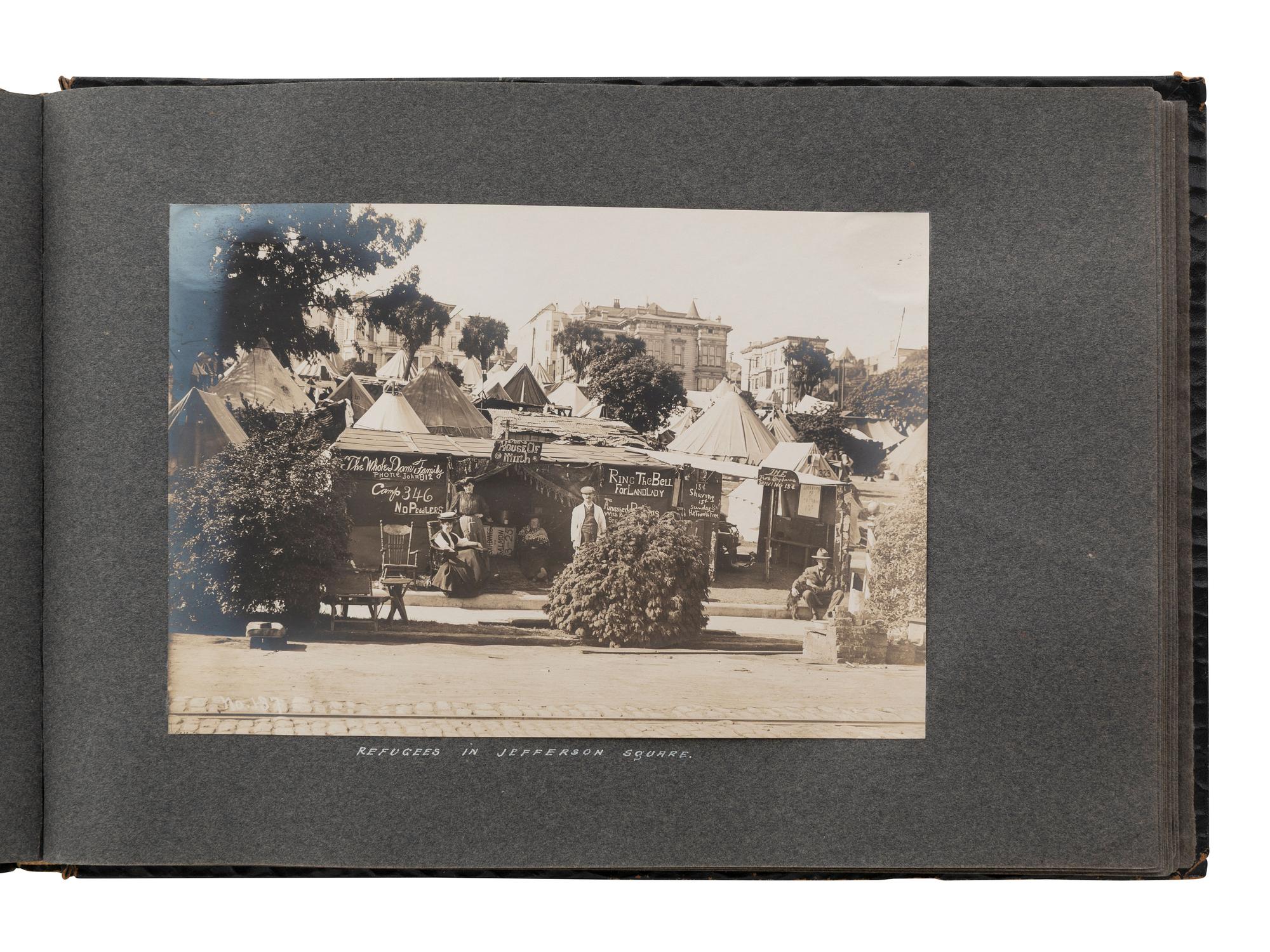 [EARLY PHOTOGRAPHY - CALIFORNIA]. Photo album documenting the San Francisco Earthquake of 1906.