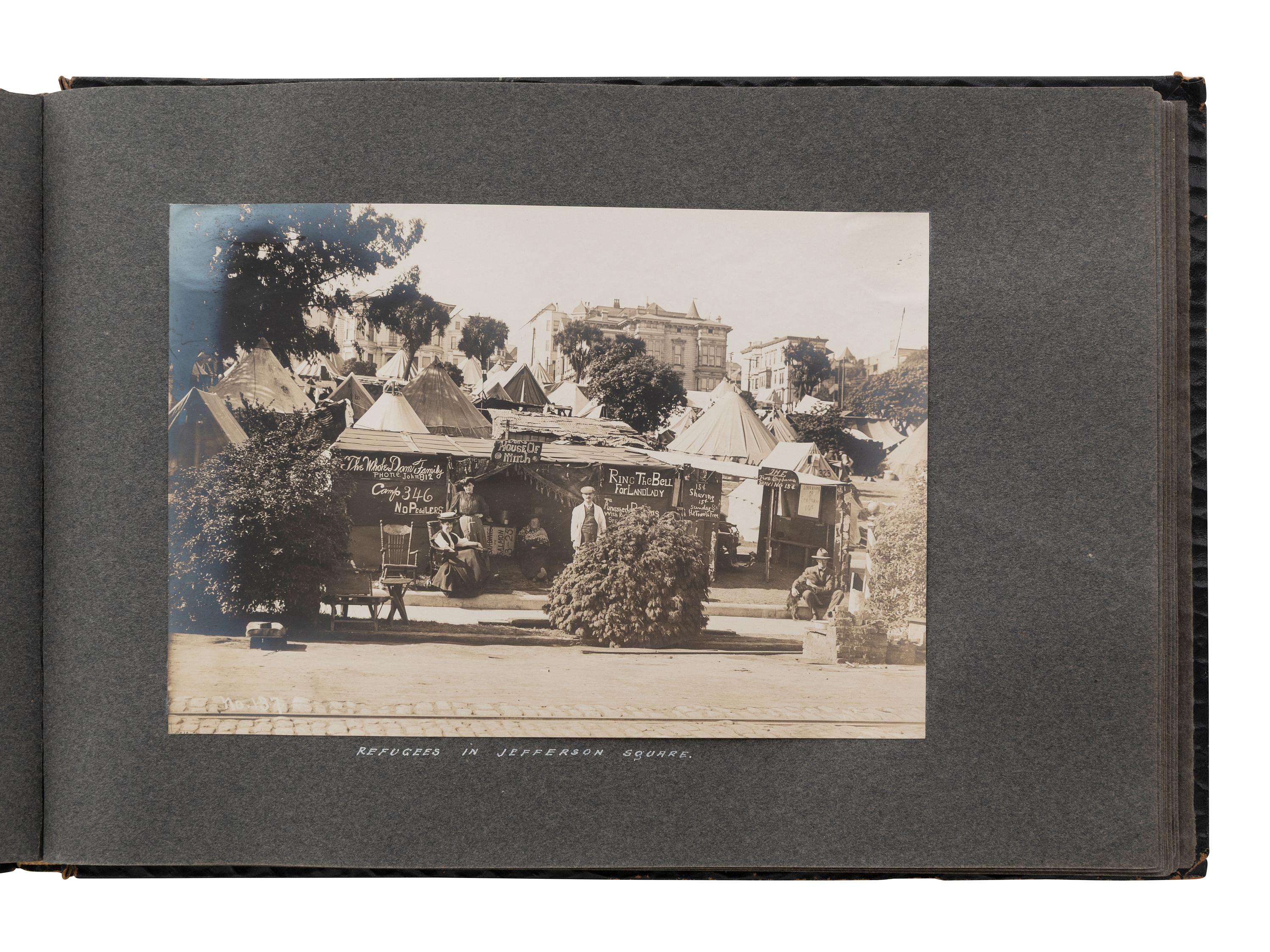 [EARLY PHOTOGRAPHY - CALIFORNIA]. Photo album documenting the San Francisco Earthquake of 1906.