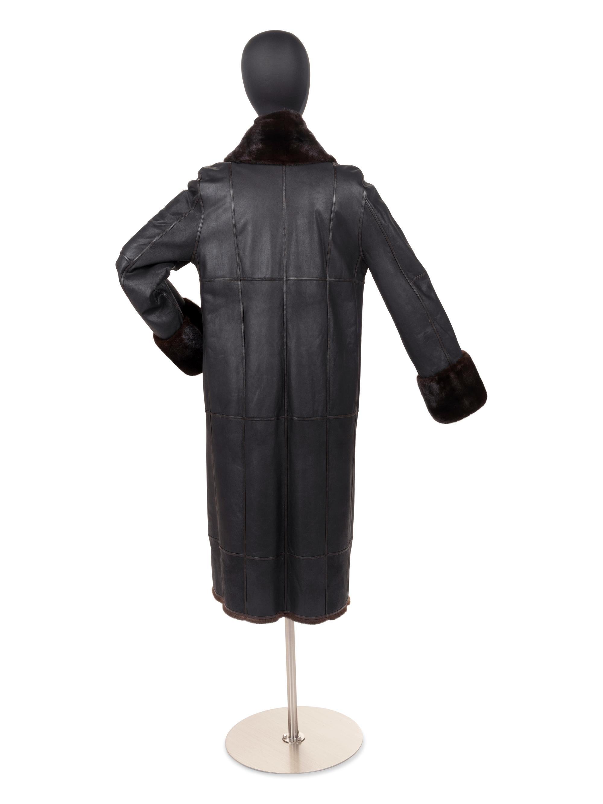 J. Mendel Mink-Lined Reversible Leather Coat, 2000-10s