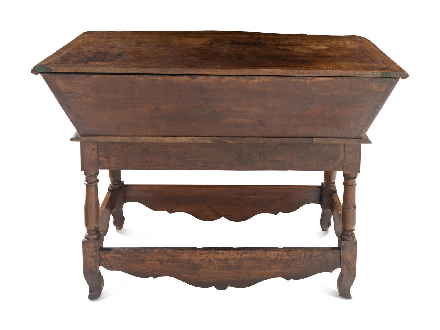 A French Provincial Carved Dough Box on Stand