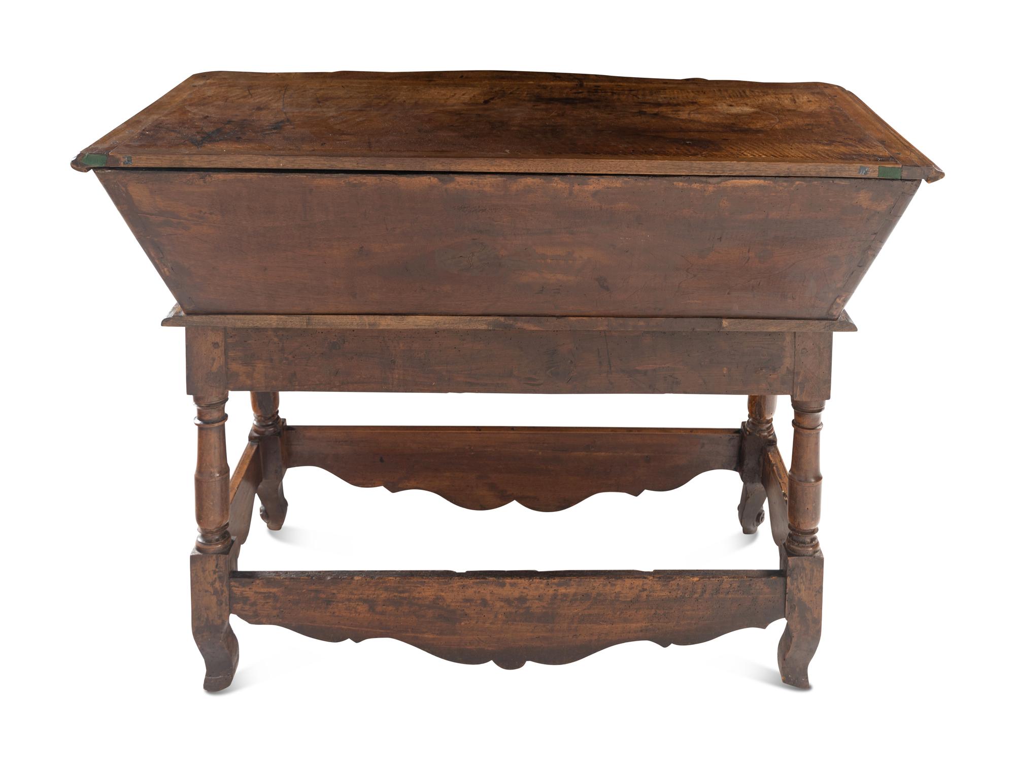 A French Provincial Carved Dough Box on Stand