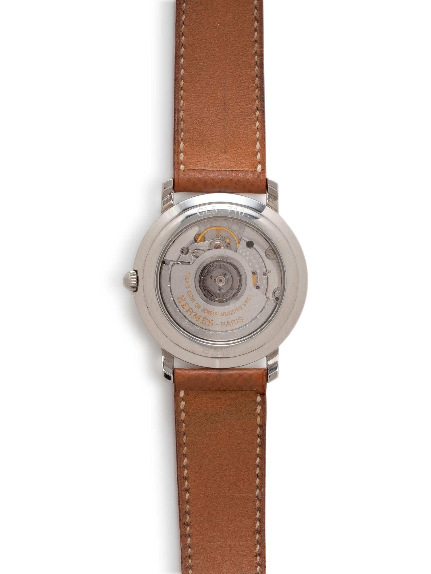 HERMÈS, REF. CL5.710 STAINLESS STEEL 'CLIPPER' WATCH