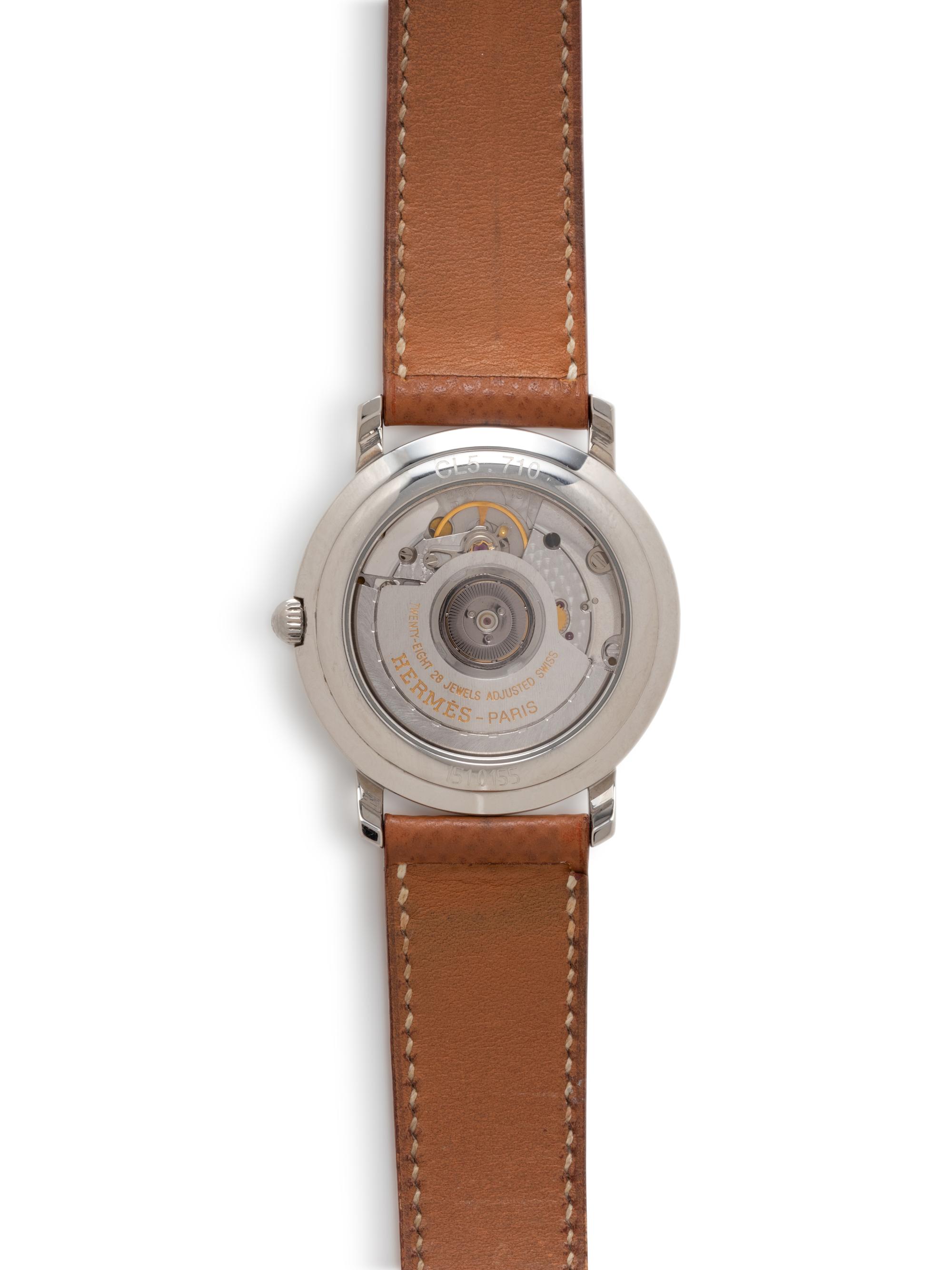 HERMÈS, REF. CL5.710 STAINLESS STEEL 'CLIPPER' WATCH