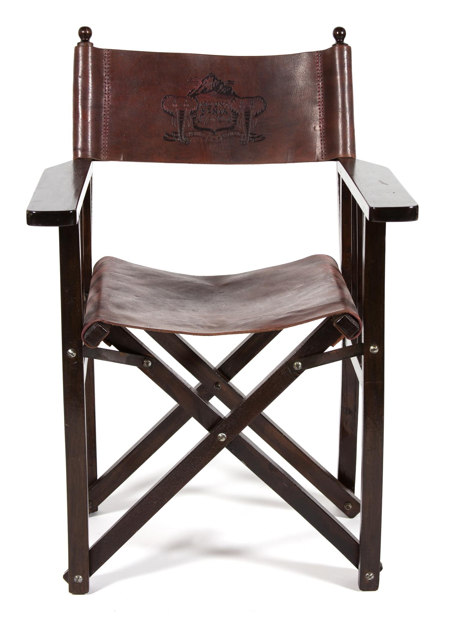 Mt. Kenya Safari Club Chair and Pillow Height 35 inches. — 20TH CENTURY