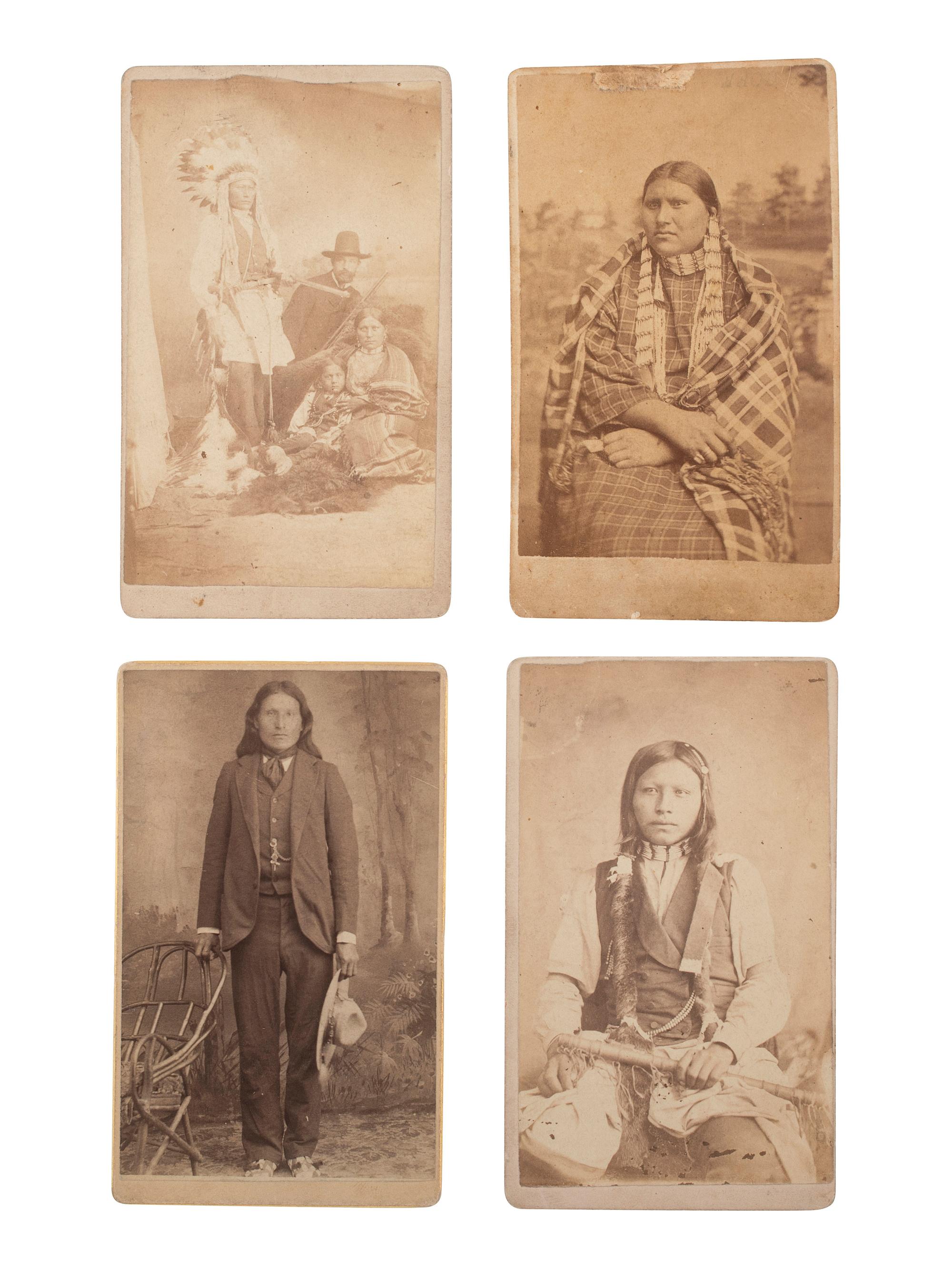 [NATIVE AMERICANS]. 4 CDVs, incl. Sioux and Cheyenne subjects.