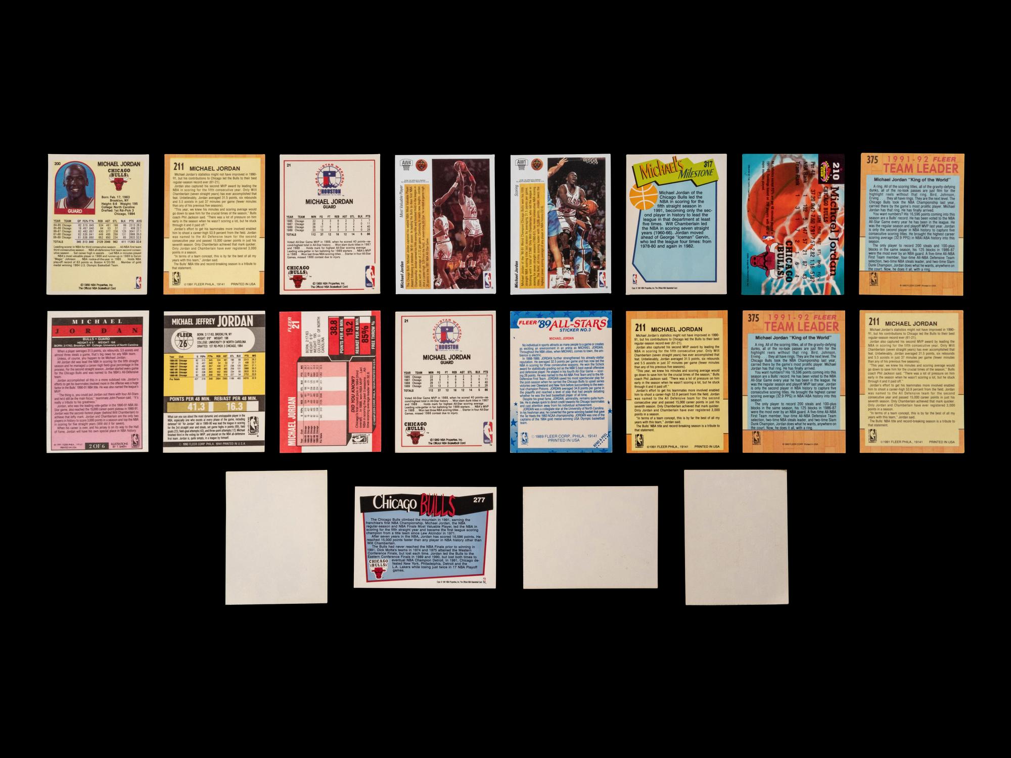 A Group of Assorted 1980s-90s Licensed Michael Jordan Basketball Cards,