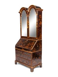 A George III Lacquered and Japanned Secretary