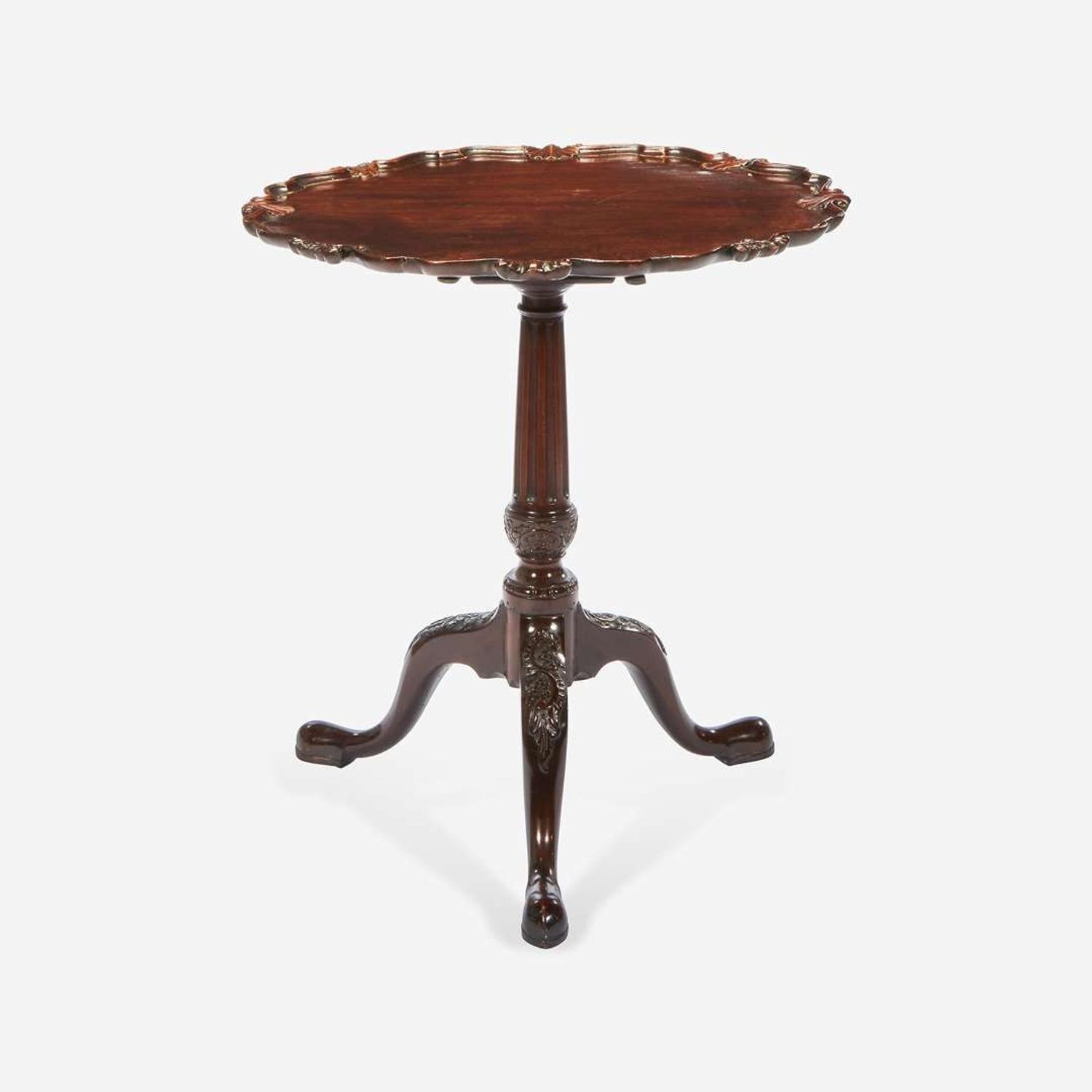 A George III Mahogany Tilt-Top Tea Table with Shaped and Moulded Edge Late 18th century