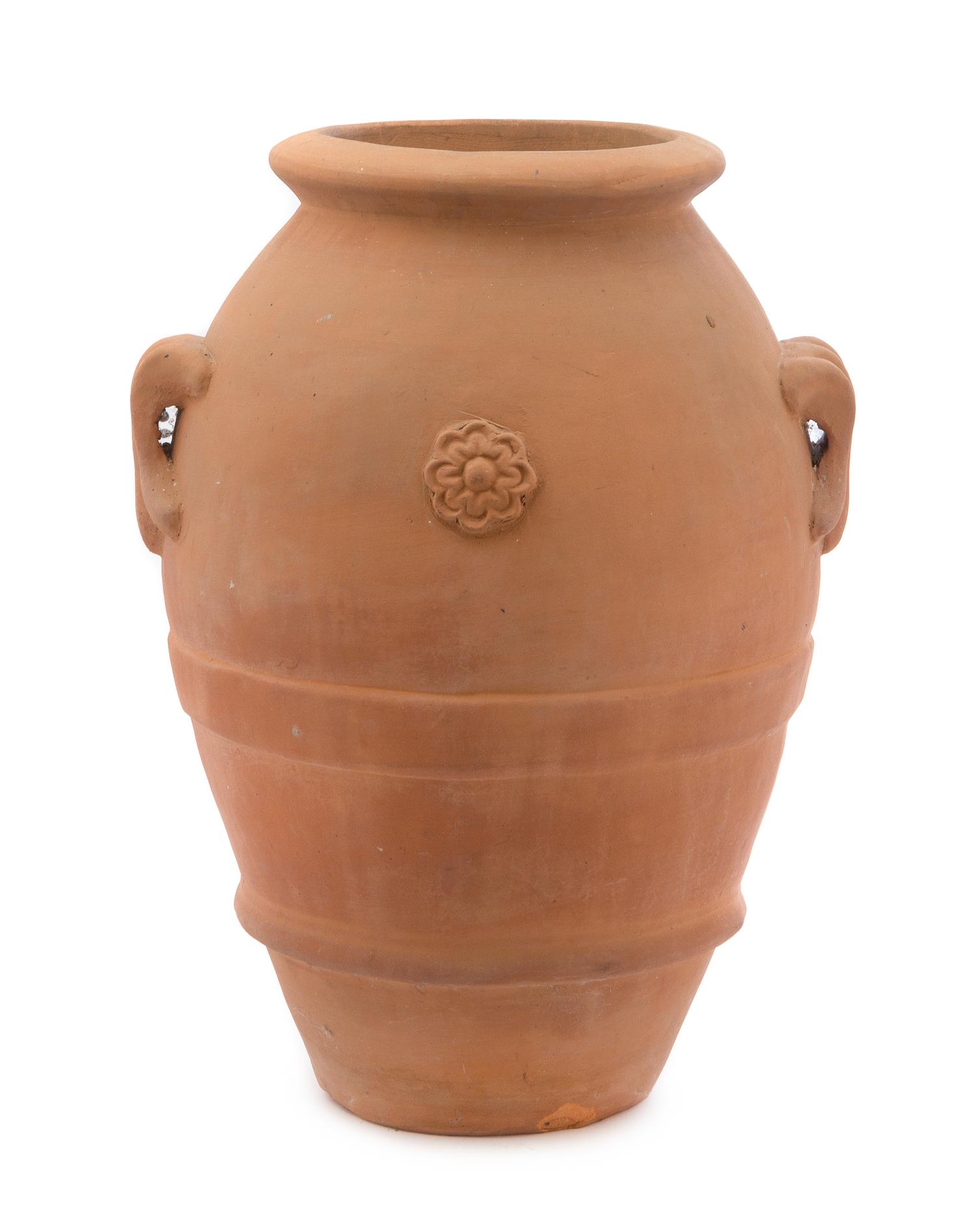 An Italian Terra Cotta Oil Jar Height 20 inches. — 20TH CENTURY