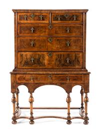 A William and Mary Walnut Chest on Stand