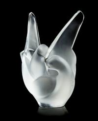 A Lalique Molded and Frosted Glass Vase