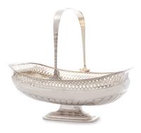 A Russian Silver Centerpiece Basket, Mark of Adolf Fredrik Soderholm, St. Petersburg, Late 19th Century, the swivel handle surmounting