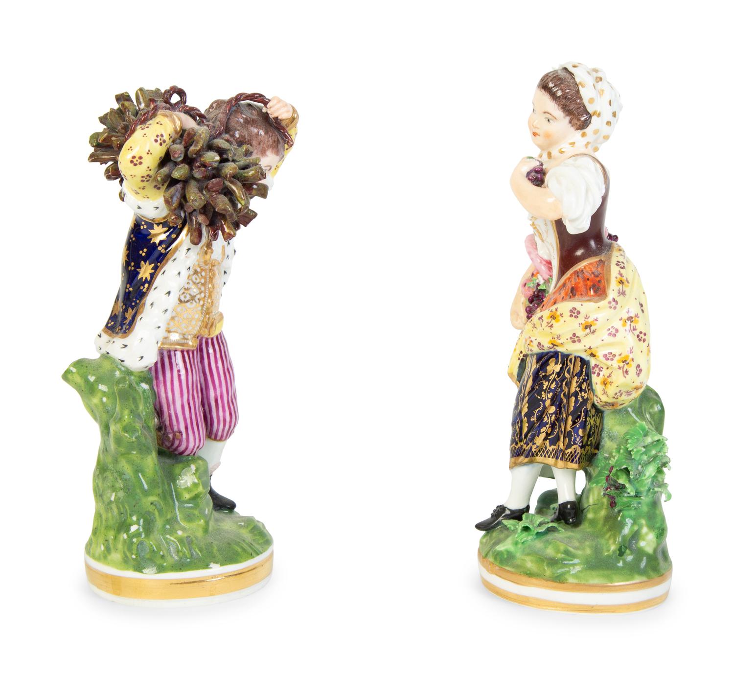 Two English Derby Porcelain Figures of a Boy and Girl — 19TH CENTURY