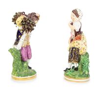 Two English Derby Porcelain Figures of a Boy and Girl — 19TH CENTURY