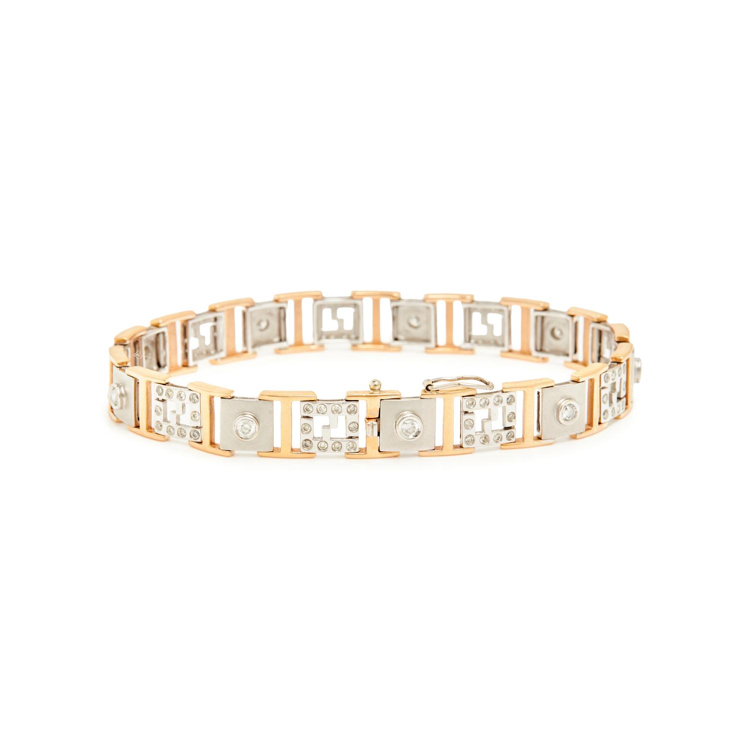 BICOLOR GOLD AND DIAMOND BRACELET