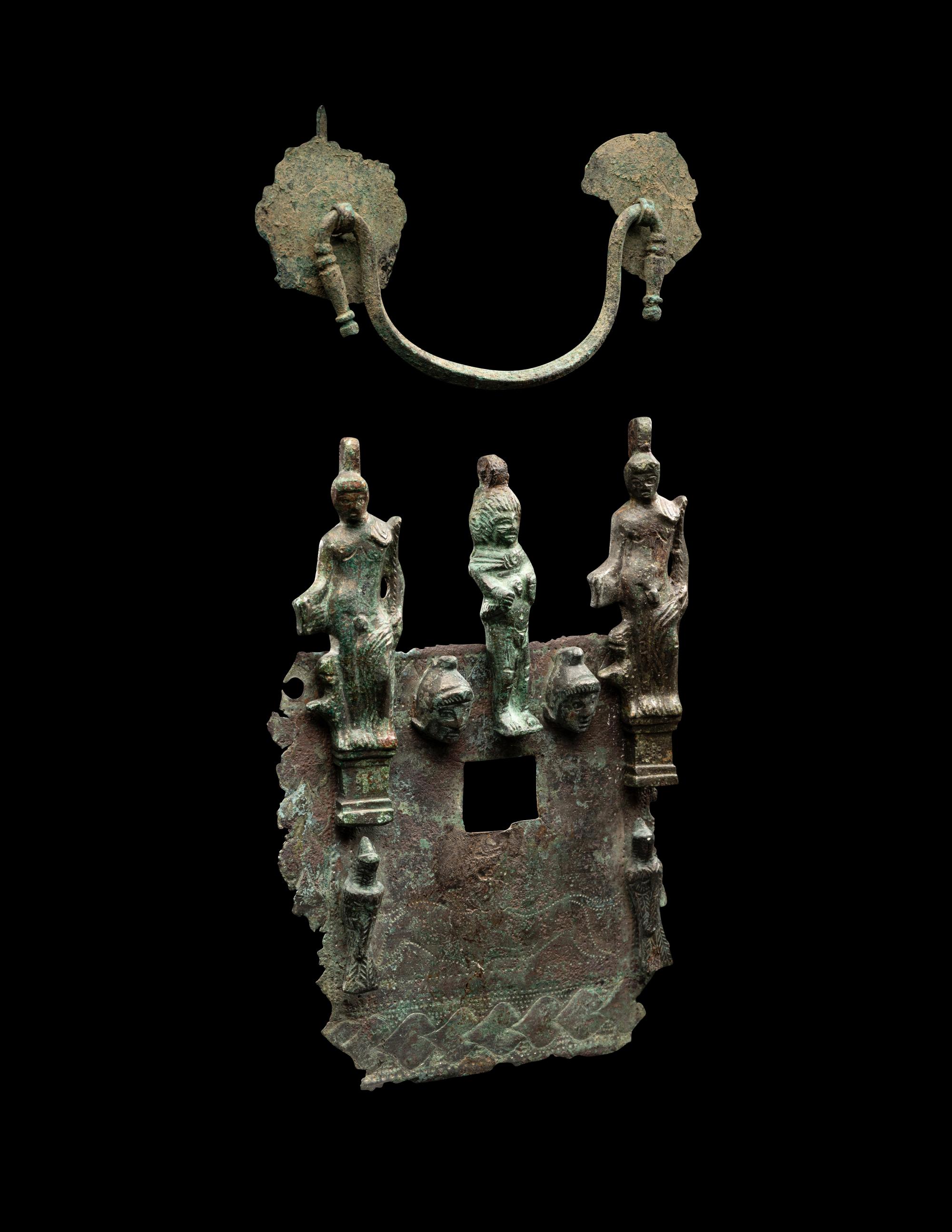 Two Etruscan Bronze Fragments from a Cista