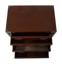 A Diminutive English Campaign Style Brass Mounted Mahogany Chest of Drawers — 20TH CENTURY