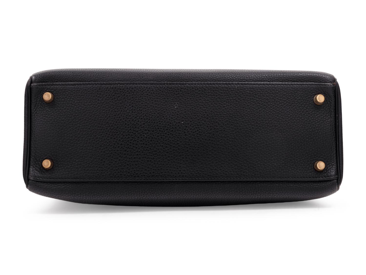 Hermès Black Leather 32cm Kelly Bag
