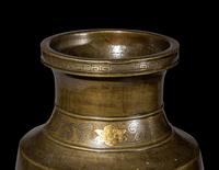 A Pair of Japanese Mixed Metal Vases