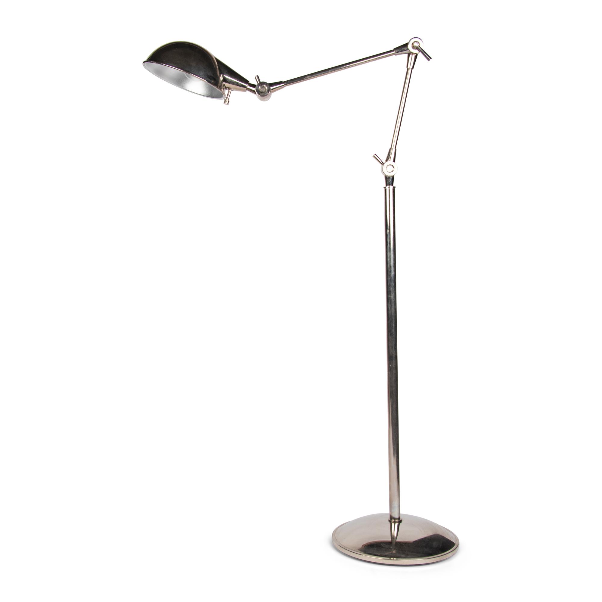 A Contemporary Chrome Cantilever Floor Lamp