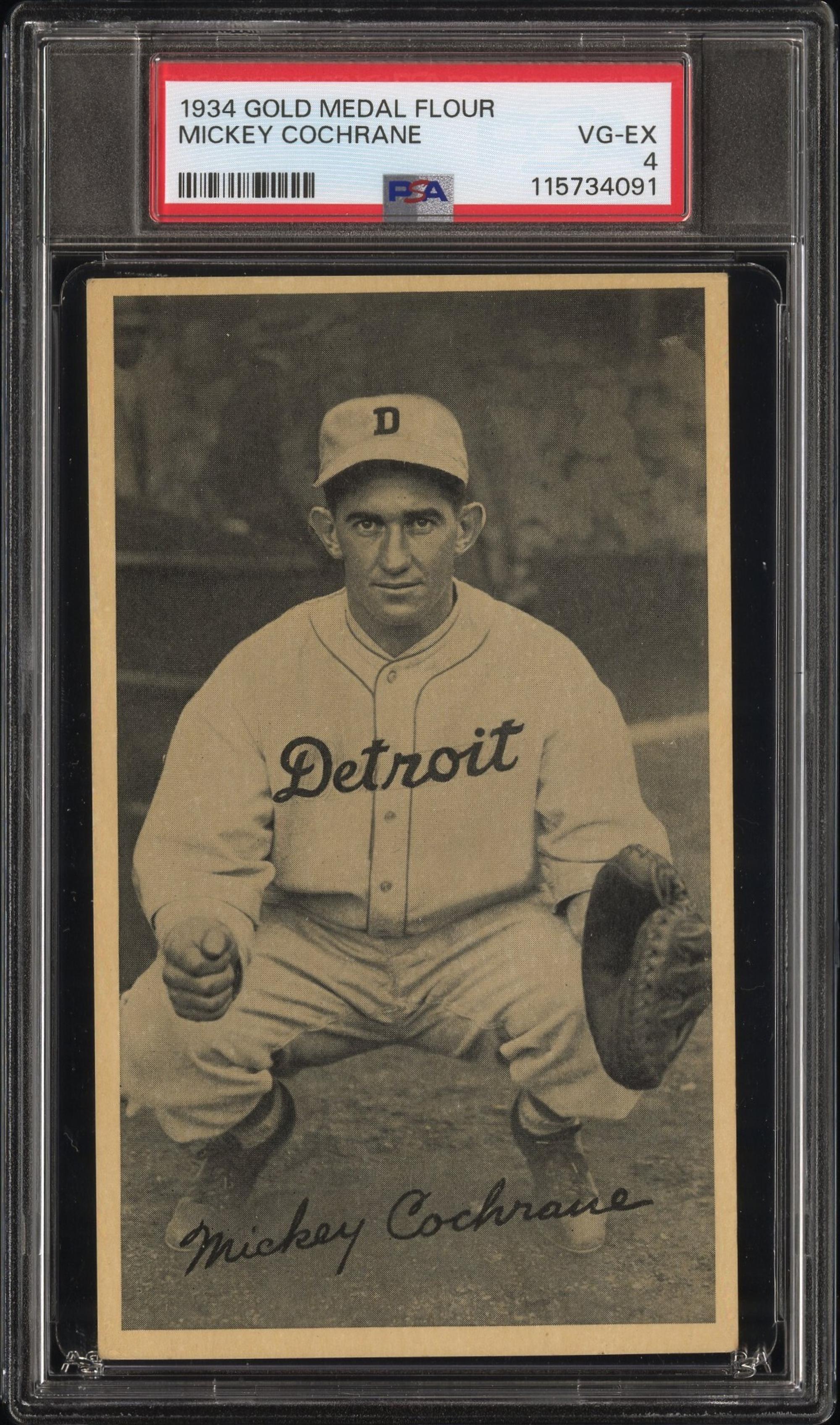 A 1934 Gold Medal Flour Mickey Cochrane Baseball Card (PSA 4 VG-EX)